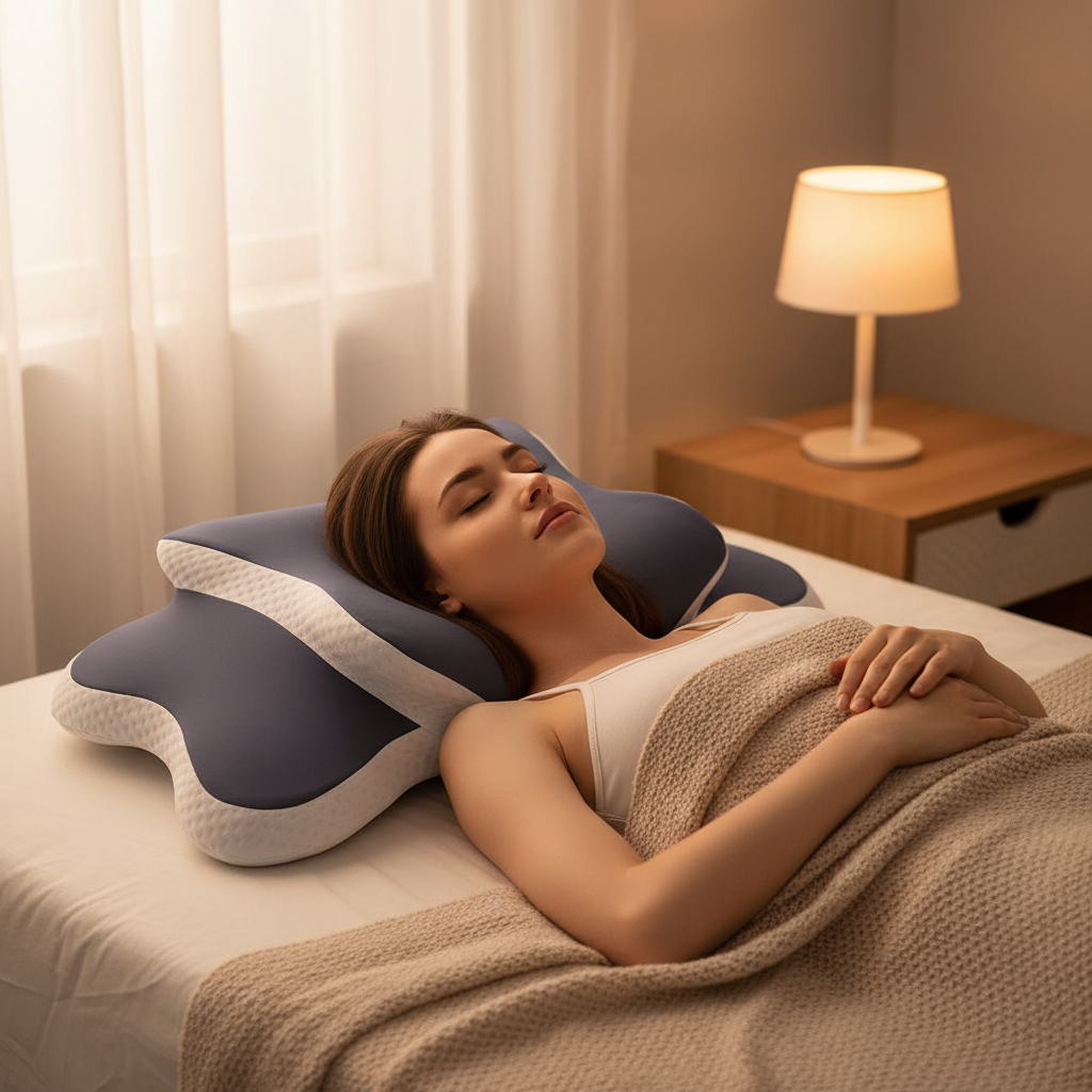 Memory Foam Pillow Cervical Pillow Neck Pain Relief Contour Ergonomic Orthopedic Neck Support for Side Back Stomach Sleeper Gift