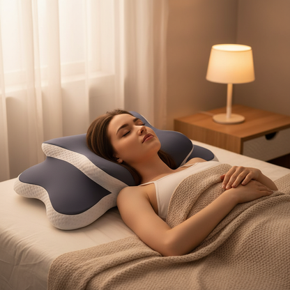 Memory Foam Pillow Cervical Pillow Neck Pain Relief Contour Ergonomic Orthopedic Neck Support for Side Back Stomach Sleeper Gift