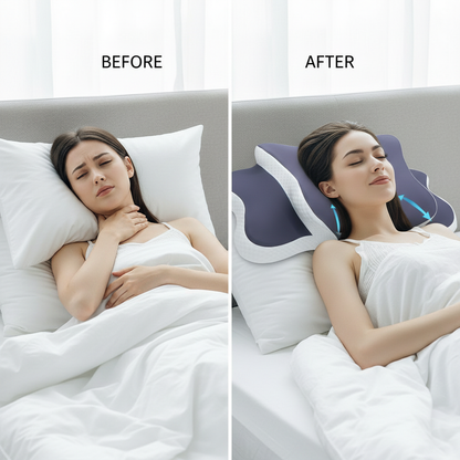 Memory Foam Pillow Cervical Pillow Neck Pain Relief Contour Ergonomic Orthopedic Neck Support for Side Back Stomach Sleeper Gift