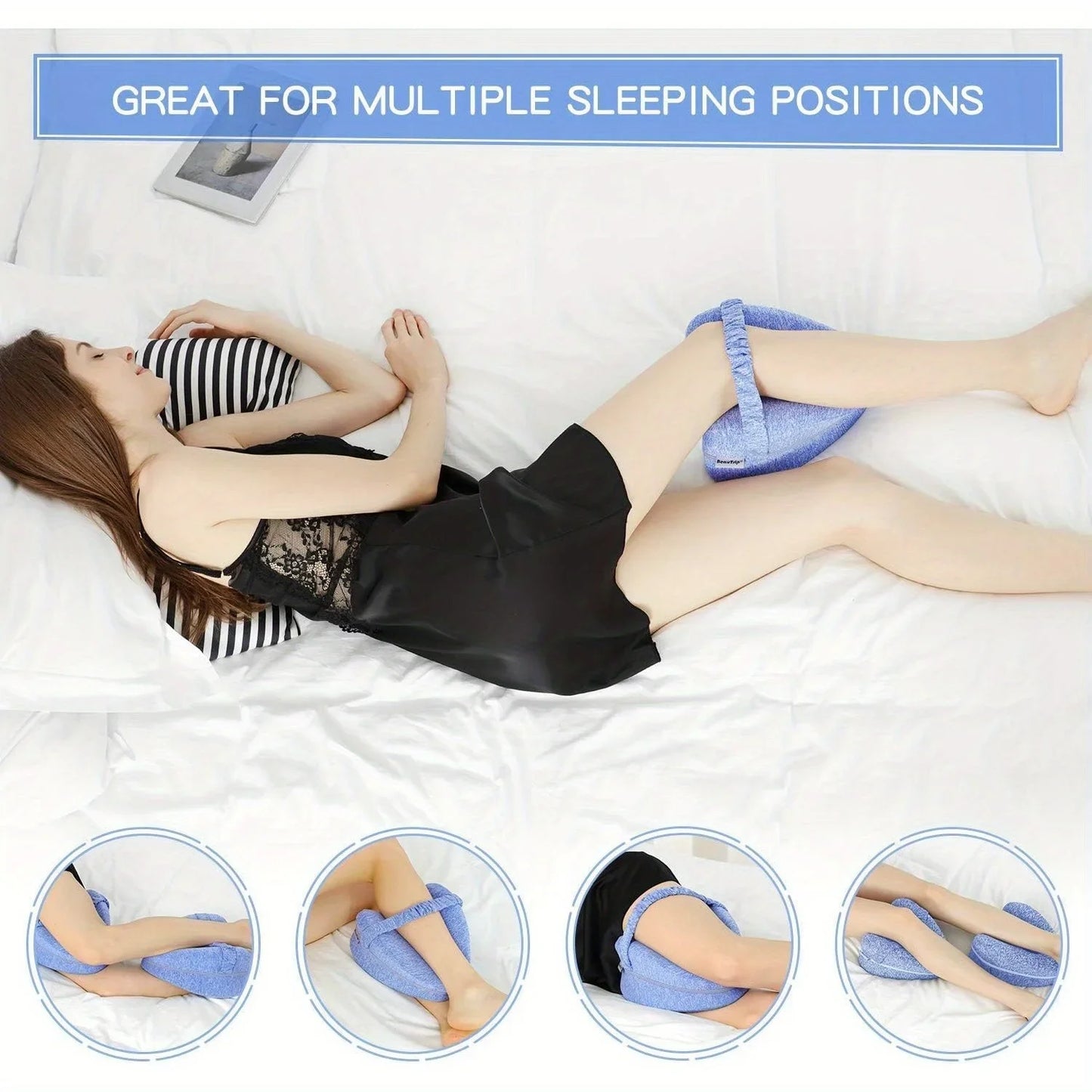 Memory Foam Leg Knee Foam Support Pillow Side Sleeper Sciatica Orthopedic Sciatica Back Hip Relief Pillow For Bed Sofa